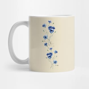 Flowers 1 ( Tall & Blue ) Mug